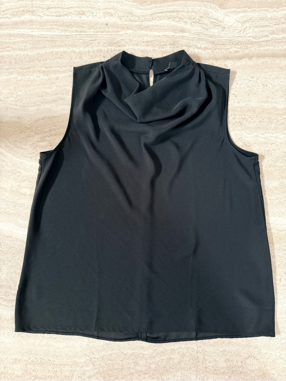 Ann Taylor Factory Black Sleeveless Cowl Neck Shell